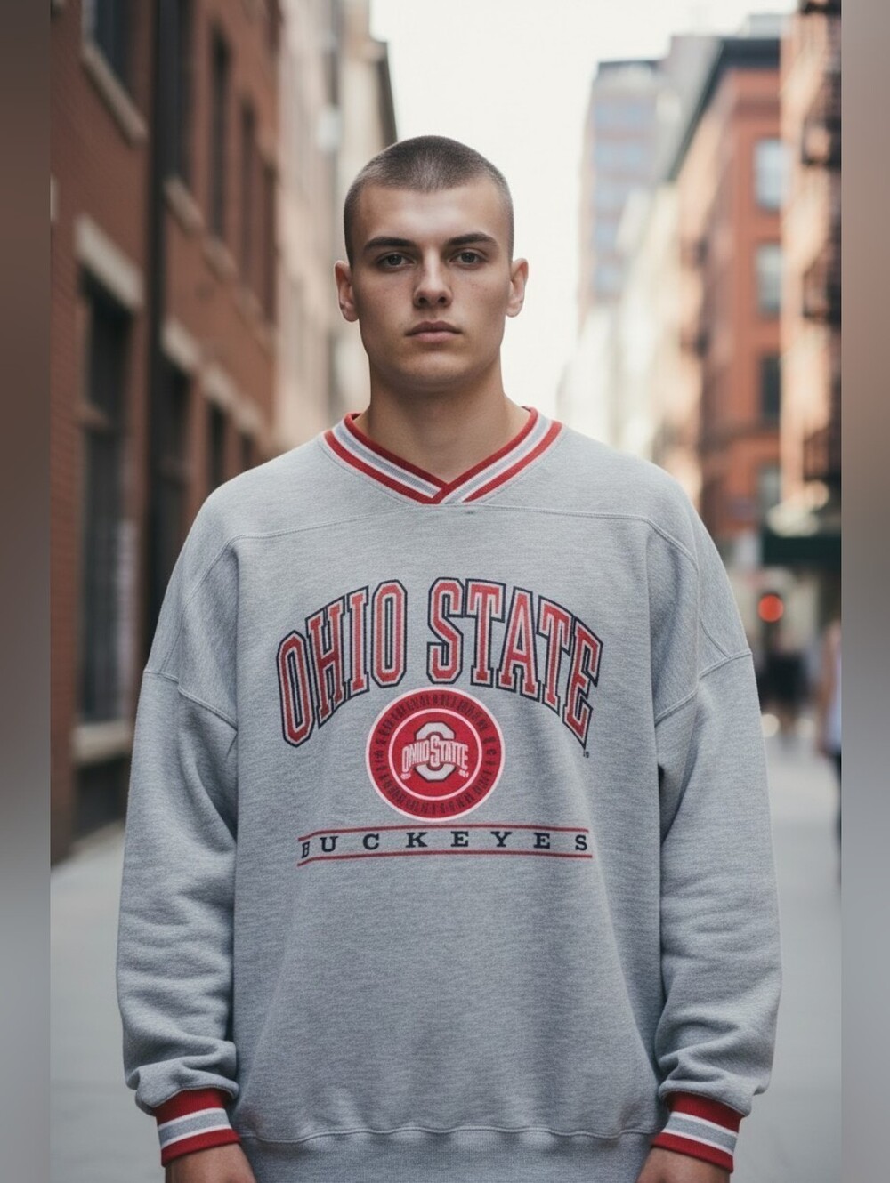 Vtg Lee Sports Adults Size 2XL Ohio State Buckeye Football Team Sweater